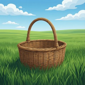 Empty Basket Field Vector