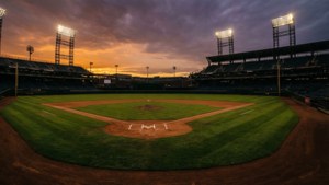 Empty Stadium at Dusk