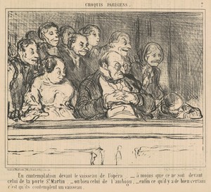 En contemplation devant le vaisseau de l'opera