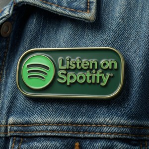 Enamel Spotify Badge on Denim