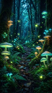 Enchanted Bioluminescent Forest