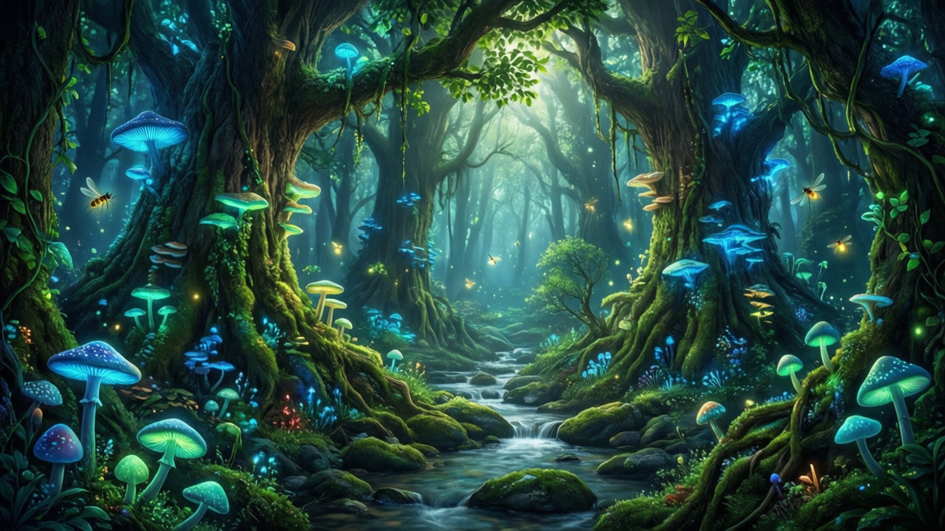 Enchanted Forest Glow by Wallpapers.art Studio