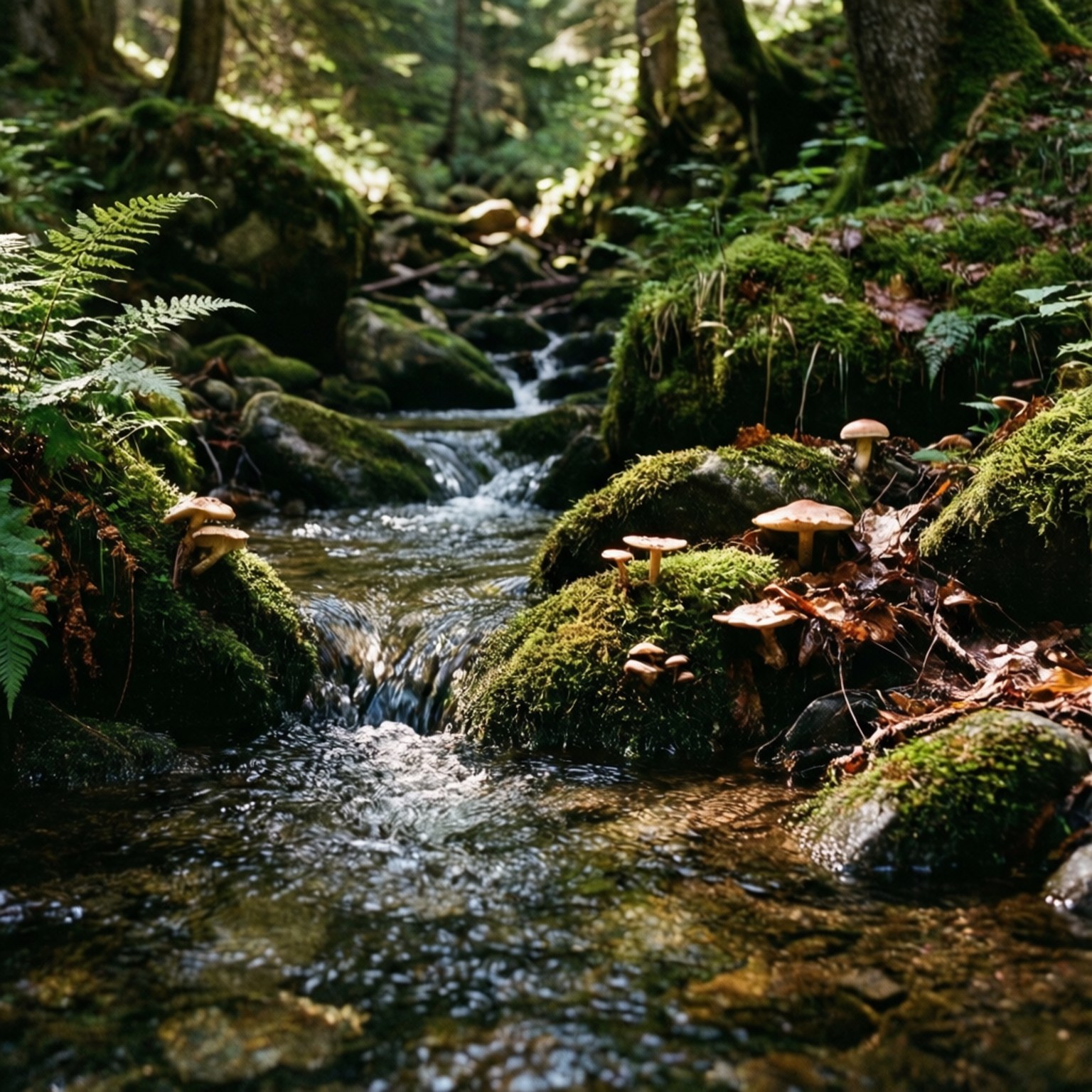 Enchanted Forest Stream by Wallpapers.art Studio