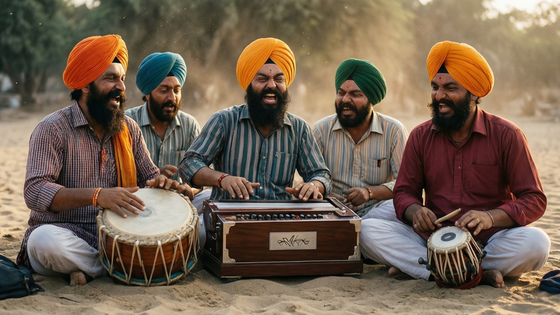 Energetic Folk Musicians by Wallpapers.art Studio