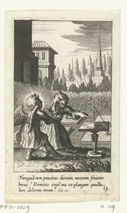 Engel en kind bij zonnewijzer