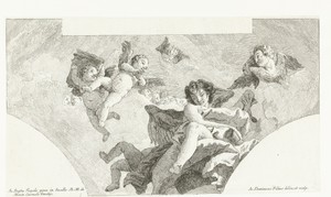 Engel en putti met aflaatboeken van Karmelieter Orde en cherubijnen