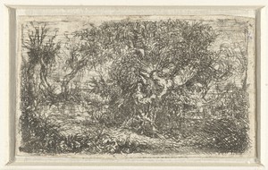 Engel en vrouw in landschap