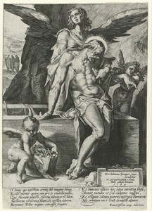 Engelen ondersteunen het lichaam van Christus