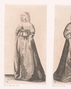 Engelse vrouw van stand, een gordel met edelstenen om het middel