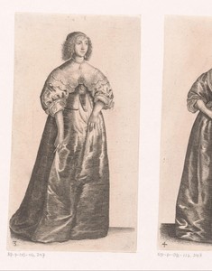 Engelse vrouw van stand met juweel op de borst
