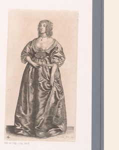 Engelse vrouw van stand met vouwwaaier