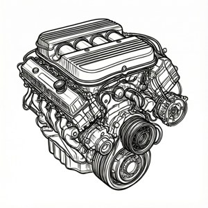 Engine Line Art