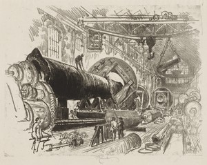 English War Work:  Cutting and Turning a Big Gun