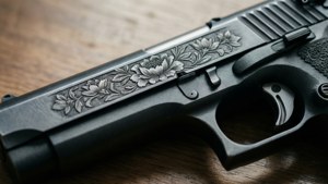 Engraved Floral Handgun