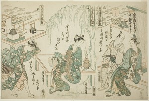Enjoying the Evening Cool at Ryogoku - A Set of Three (Ryogoku suzumi sanpukutsui)