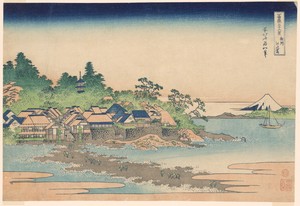 Enoshima Island in Sagami Province (Soshu Enoshima), from the series "Thirty-six Views of Mount Fuji (Fugaku sanjurokkei)"