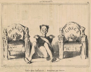 Entre deux fauteuils le ...monsieur par terre