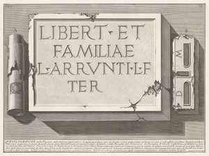 Epitaaf met inscriptie graftombe Arruntius familie