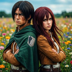 Eren and Historia Back to Back