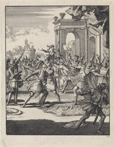 Erik IV van Denemarken wordt door zijn eigen lijfwacht met een speer doorstoken, 1250