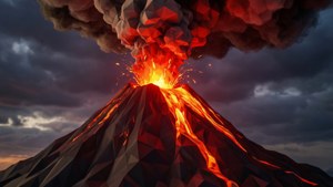 Erupting Volcano Poly