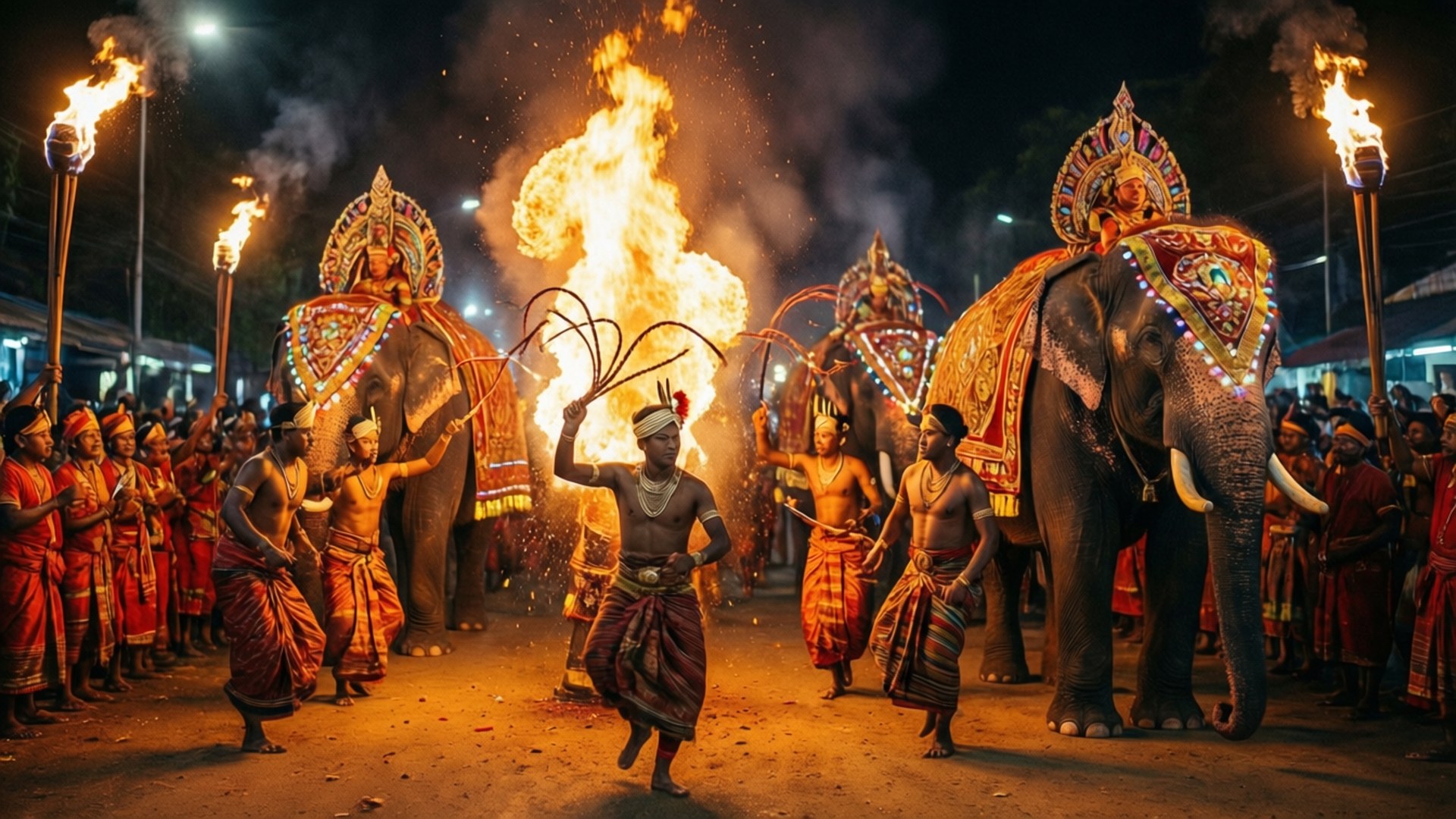 Esala Perahera Night by Wallpapers.art Studio