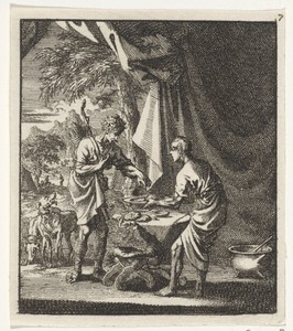 Esau verkoopt zijn eerstgeboorterecht aan Jakob