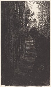 Escalier sculpte rue Boutebrie