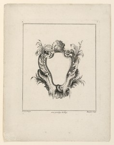Escutcheon, from "Recueil Nouveau de Differens Cartouche"