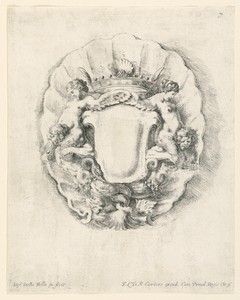Escutcheon, No. 7 from "Raccolta di varii cappriccii et nove inventioni di cartelle et ornamenti"