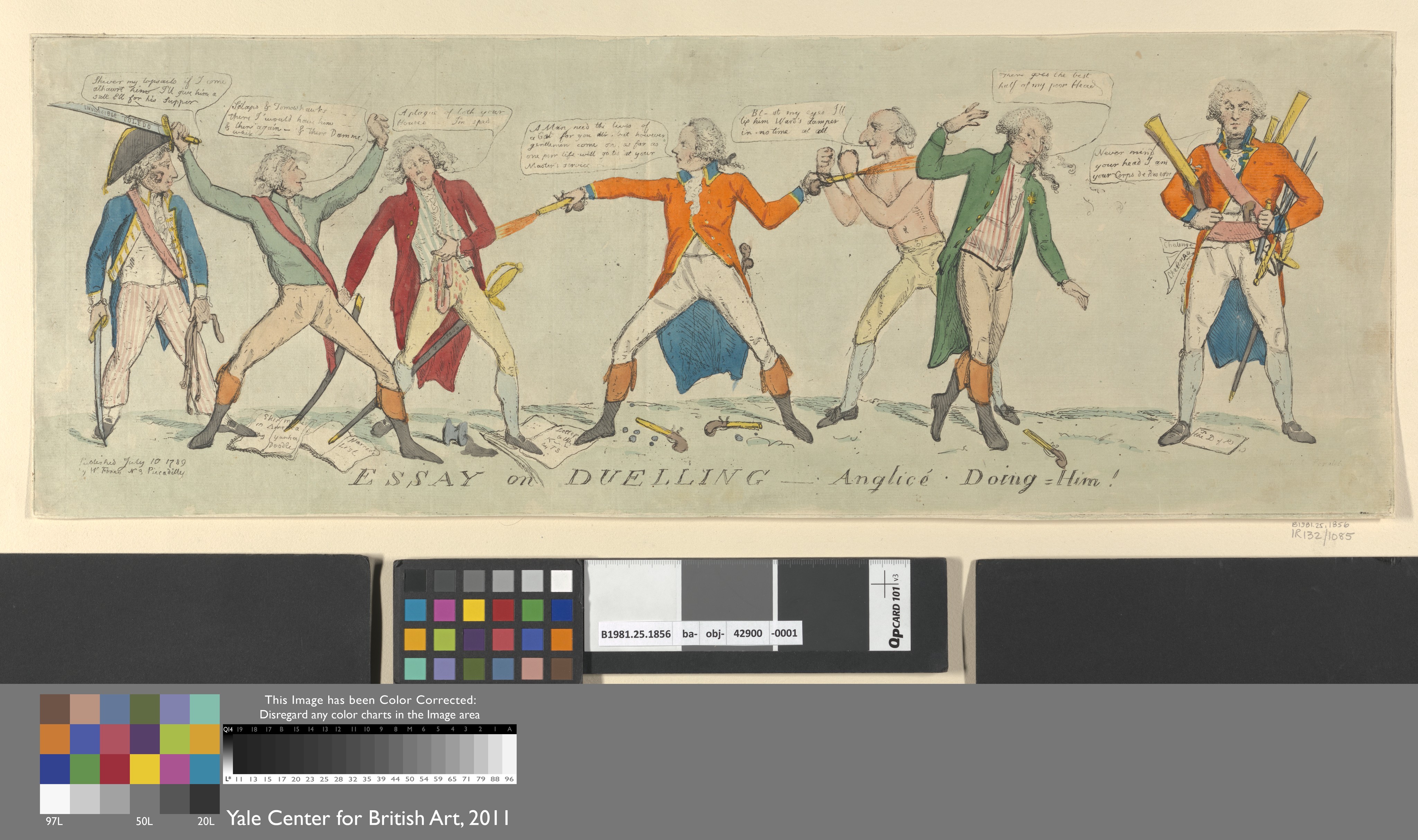 Essay on Duelling - Anglice Doing = Him! by Samuel Collings, active 1784-1795
