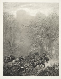 Essay on Stone with Brush and Scraper:  The Convoy of Prisoners through a Woods
