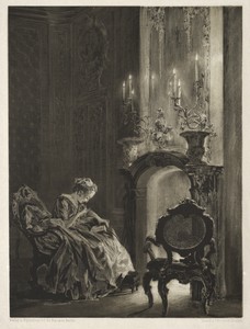 Essay on Stone with Brush and Scraper:  Woman Reading at the Fireside