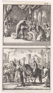 Esther voor Ahasveros / Triomf van Mordechai