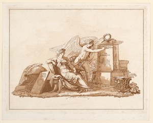 Etching with aquatint: Architecture