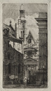 Etchings of Paris:  Church of St. Stephen of the Mount