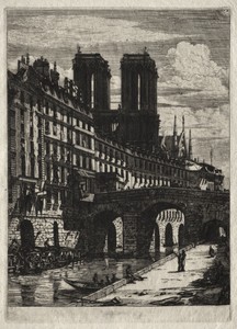 Etchings of Paris:  The Little Bridge