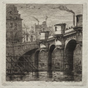 Etchings of Paris:  The New Bridge