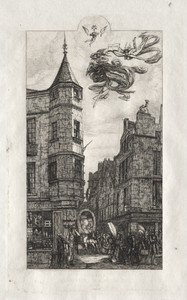 Etchings of Paris:  Tourelle, rue de l'Ecole de Médicine