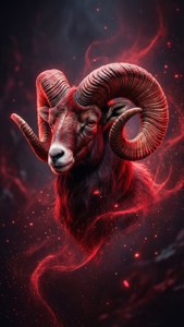 Ethereal Red Ram Horns