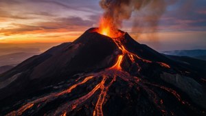 Etna Eruption at Dusk