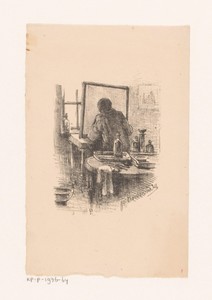 Etser in zijn atelier