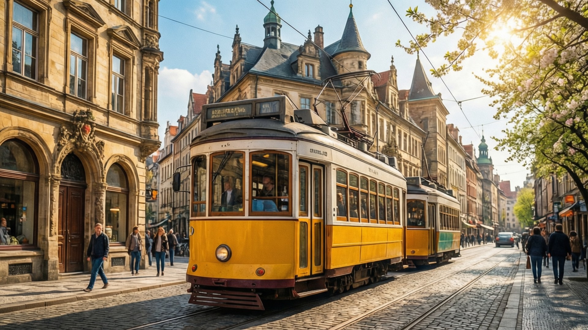 European Tram Ride by Wallpapers.art Studio