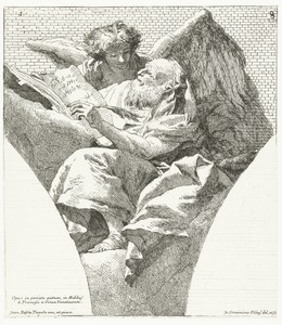 Evangelist Matteüs met engel