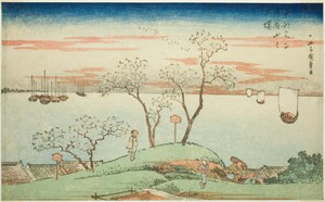 Evening Cherry Blossoms at Goten Hill (Gotenyama no yuzakura), from the series "Famous Views of the Eastern Capital (Toto Meisho)"