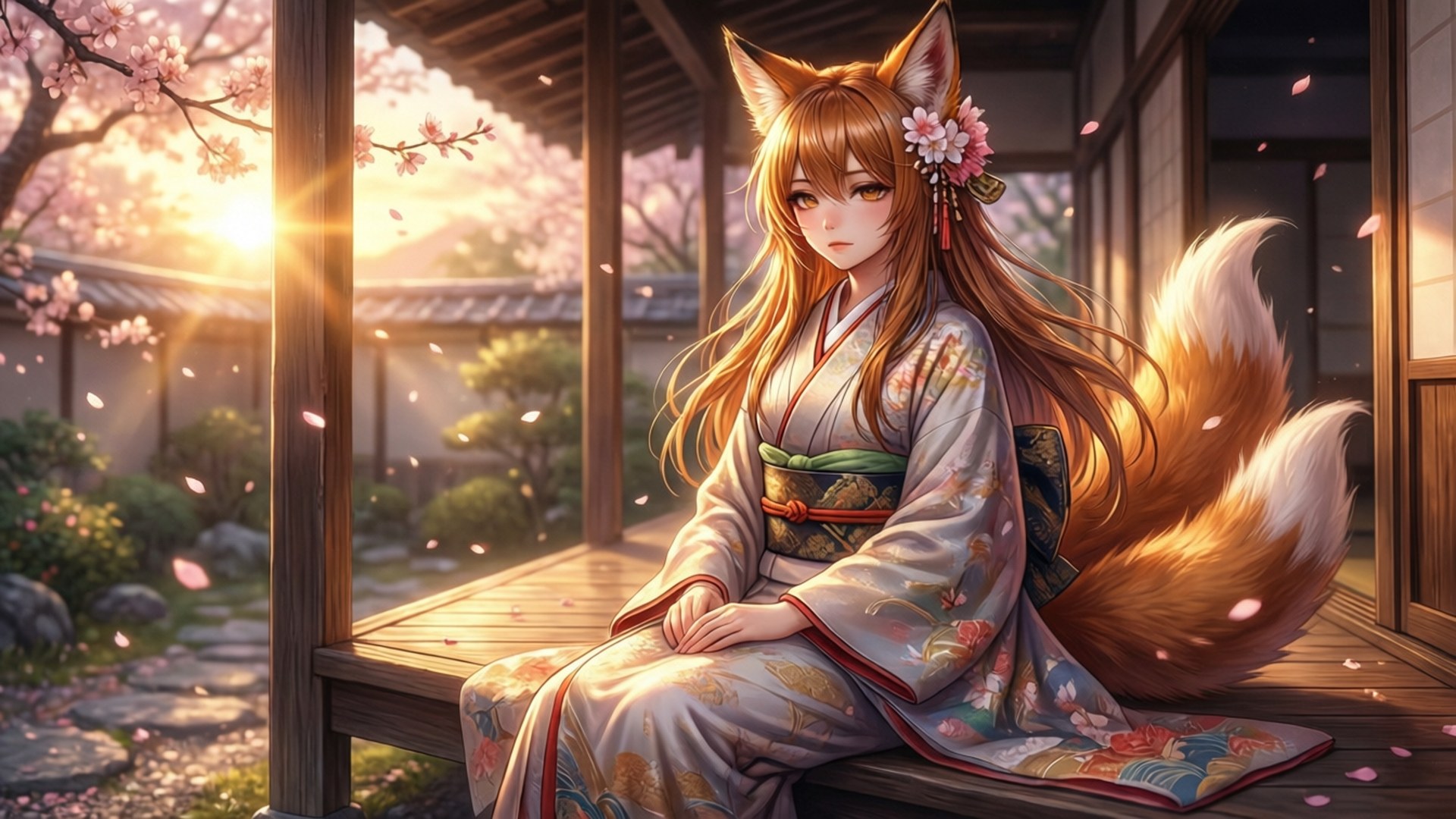 Evening Fox Deity by Wallpapers.art Studio