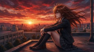 Evening Rooftop Solitude