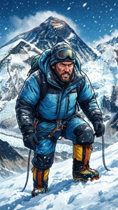 Everest's Snowy Climb