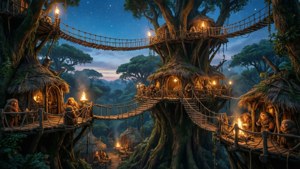 Ewok Village at Twilight