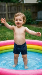 Excited Toddler Pool